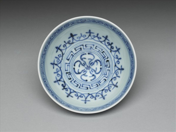 青花幾何花卉紋蓮子碗