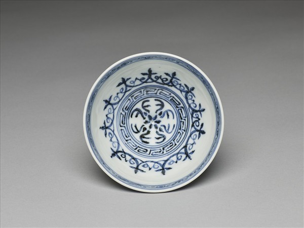 青花幾何花卉紋蓮子碗