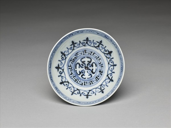 青花幾何花卉紋蓮子碗