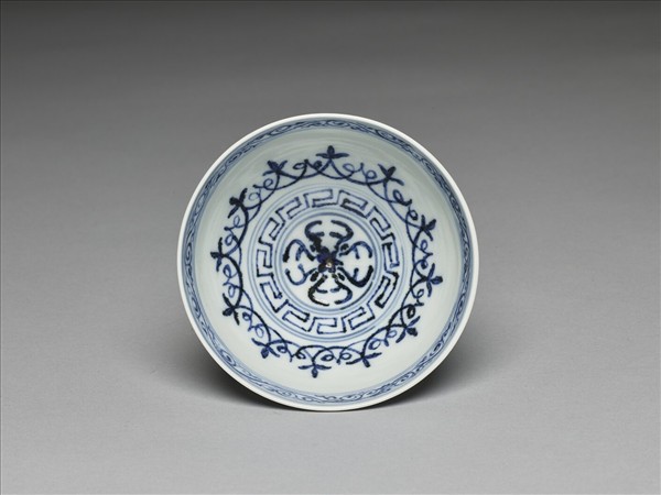 青花幾何花卉紋蓮子碗