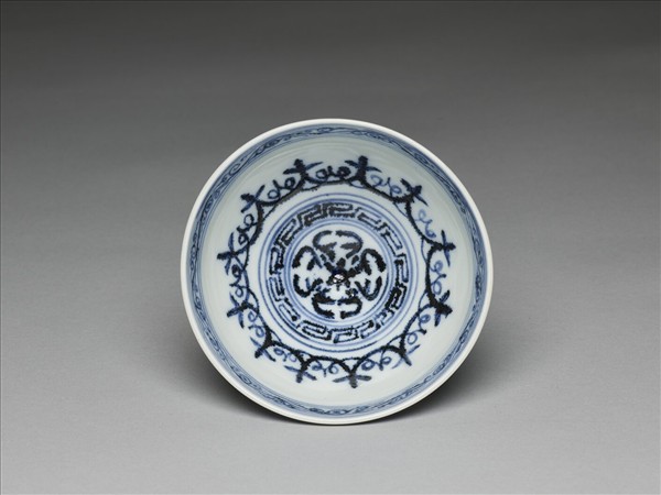 青花幾何花卉紋蓮子碗