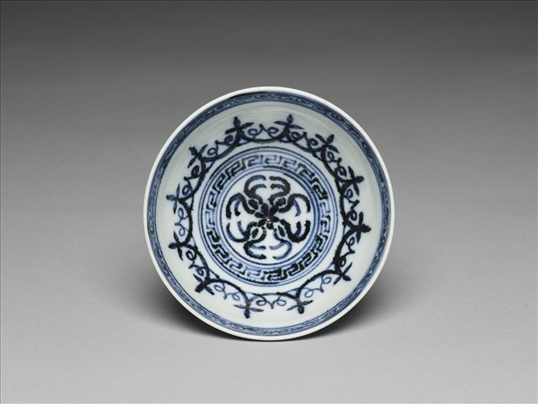 青花幾何花卉紋蓮子碗