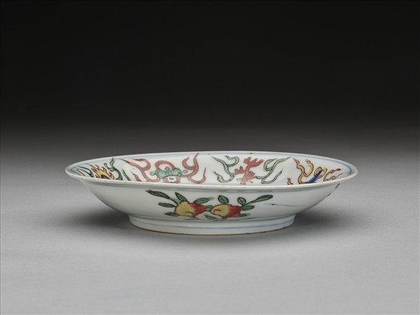 五彩花果八寶紋碟