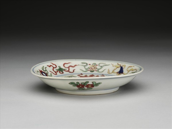 五彩花果八寶紋碟