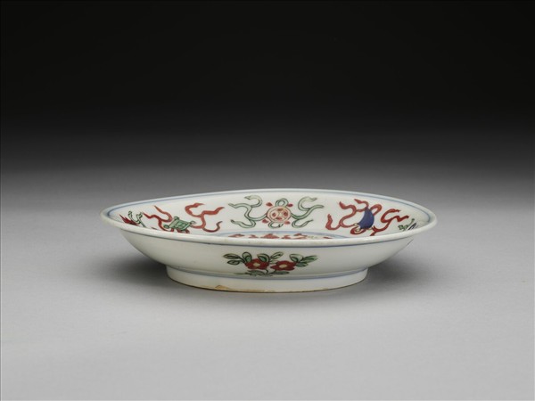 五彩花果八寶紋碟