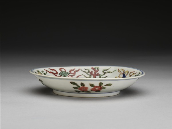 五彩花果八寶紋碟