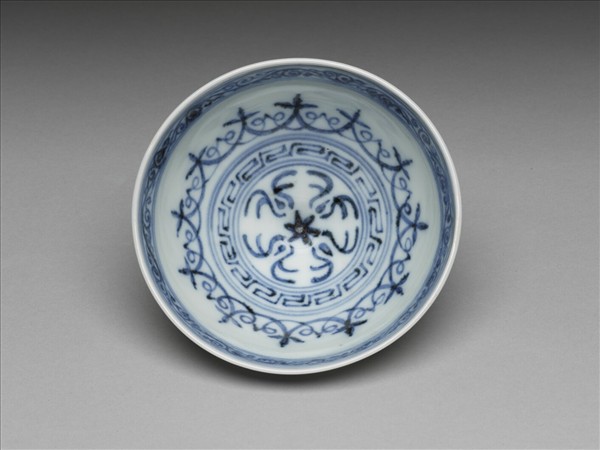 青花幾何花卉紋蓮子碗