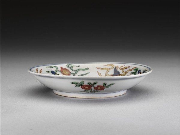 五彩花果八寶紋碟