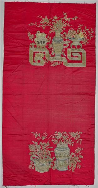 繡金線博古圖椅披