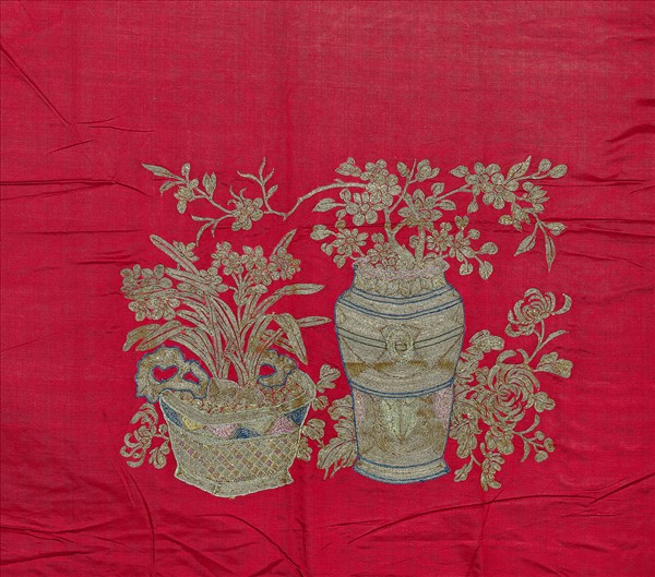 繡金線博古圖椅披