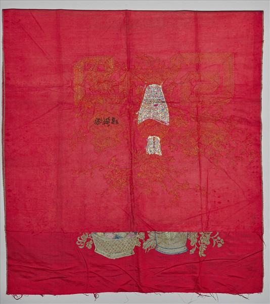 繡金線博古圖椅披