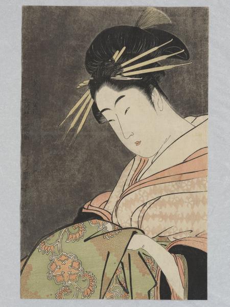 日本江戶時代喜多川歌麿美人器量競 五明樓花扇