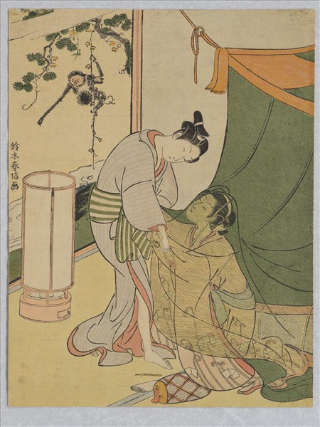 日本江戶時代鈴木春信早晨的別離圖