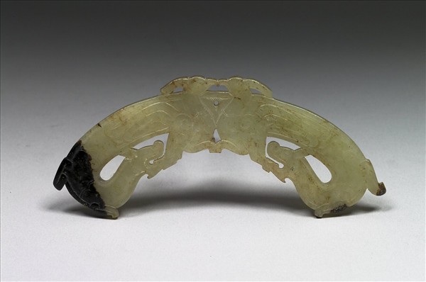 玉雙龍鳥紋佩