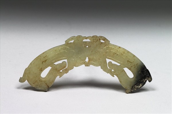玉雙龍鳥紋佩