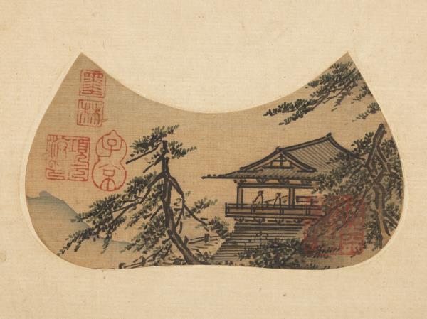 宋馬遠小品　冊　松閣遠眺