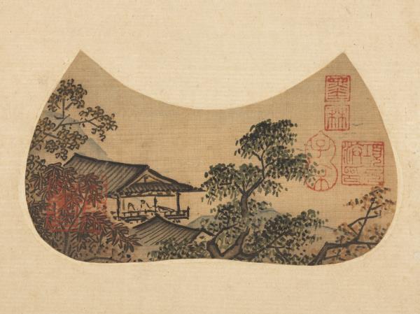 宋馬遠小品　冊　松閣遠眺