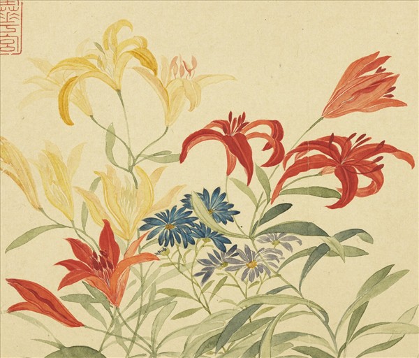 清惲壽平摹古　冊　錦石叢花