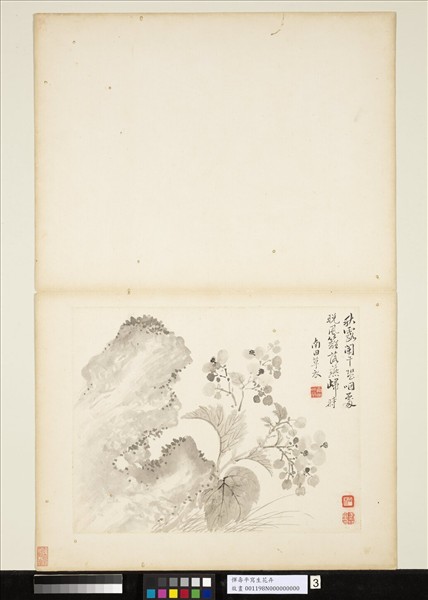 清惲壽平寫生花卉　冊　秋露闌干