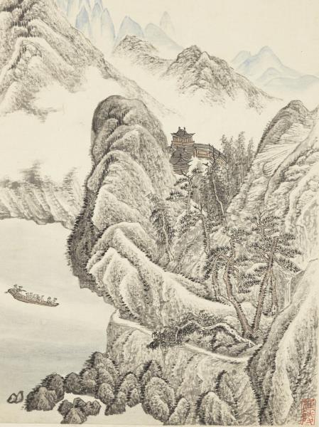 清吳歷橅宋元人山水　冊　仿關仝山水