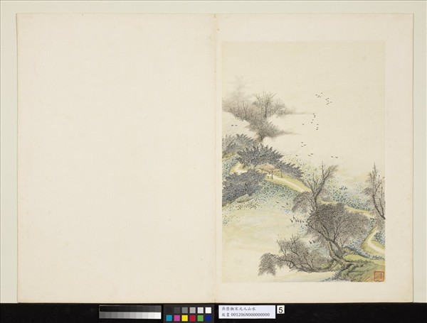 清吳歷橅宋元人山水　冊　荷堤楊柳