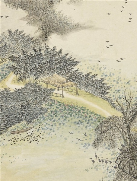 清吳歷橅宋元人山水　冊　荷堤楊柳