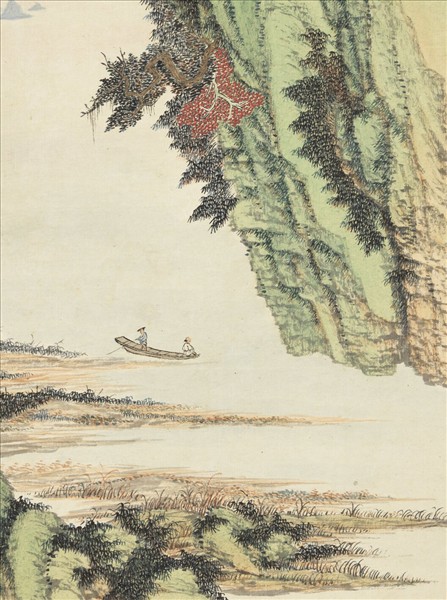 清吳歷橅宋元人山水　冊　臨江半壁