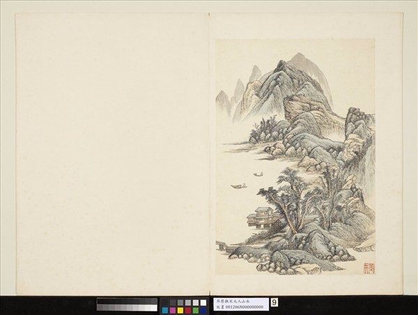 清吳歷橅宋元人山水　冊　瀕水樓閣