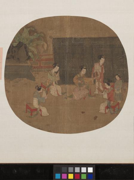 名繪集珍　冊　五代周文矩按樂圖