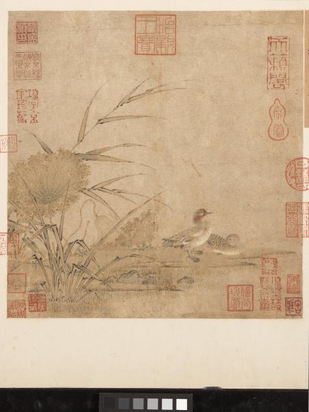 歷朝畫幅集冊　冊　宋惠崇秋浦雙鴛