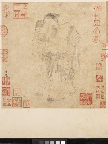 歷朝畫幅集冊　冊　宋周位淵明逸致