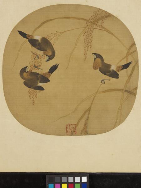 宋元集繪　冊　五代黃筌嘉穗珍禽