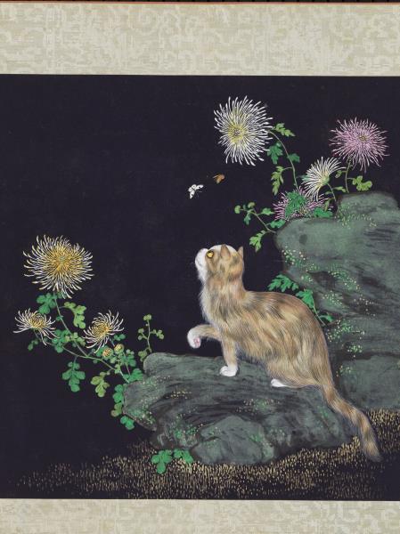 清沈振麟畫耄耋同春　冊　菊花貍奴