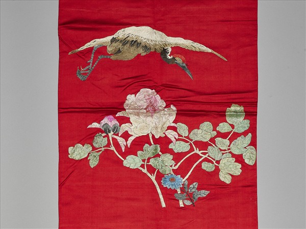 繡花鶴紋椅披