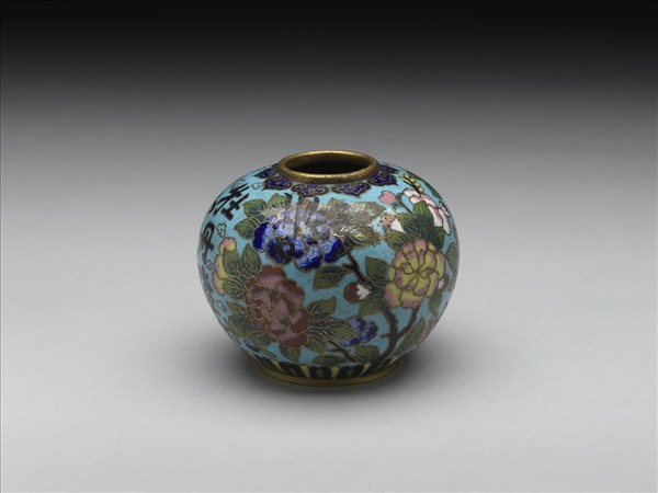 掐絲琺瑯牡丹紋水盛（一對）