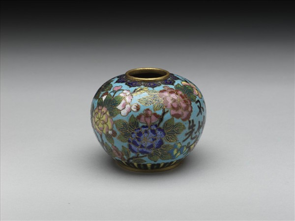 掐絲琺瑯牡丹紋水盛（一對）