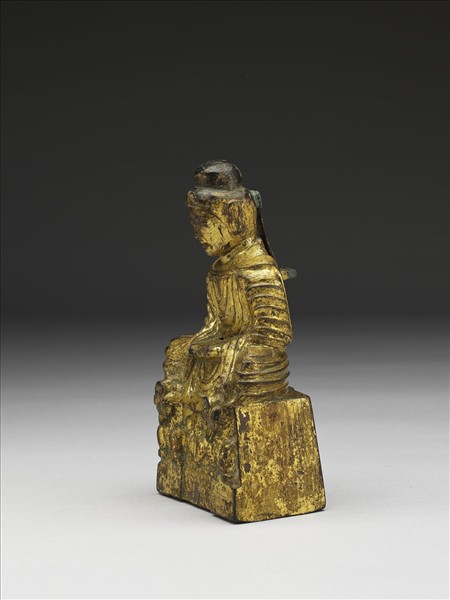 青銅鎏金佛坐像