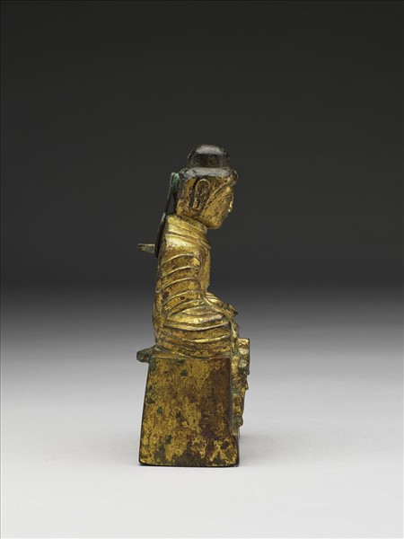 青銅鎏金佛坐像