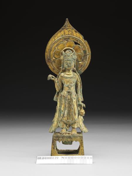 青銅鎏金觀音菩薩立像