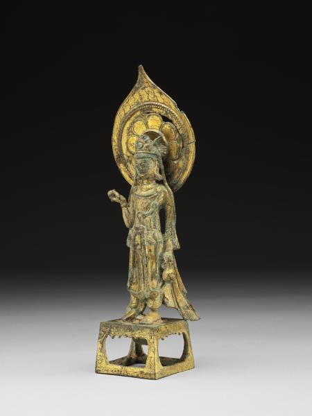 青銅鎏金觀音菩薩立像