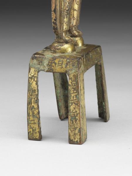 青銅鎏金二菩薩並立像