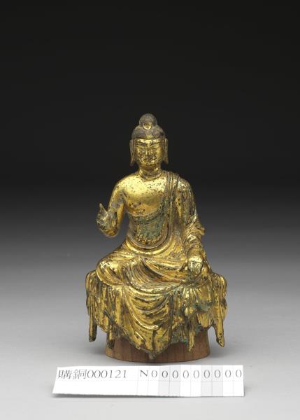 青銅鎏金佛坐像