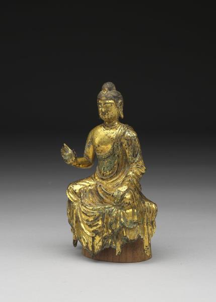 青銅鎏金佛坐像