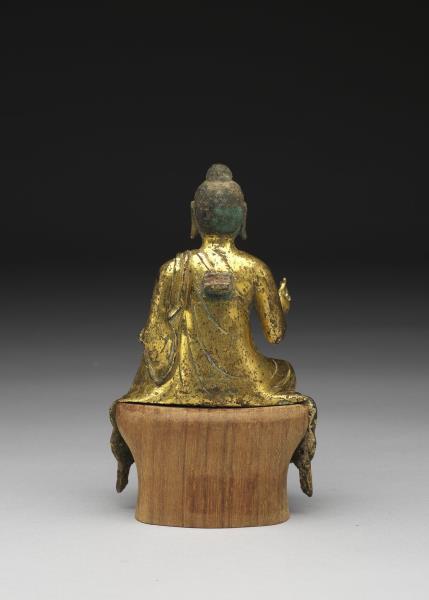 青銅鎏金佛坐像