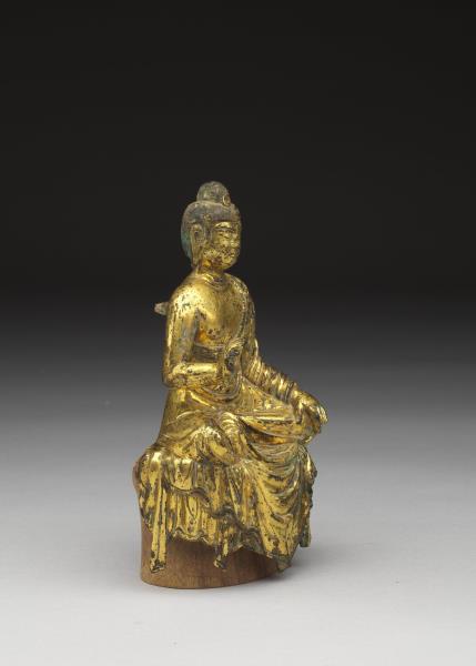 青銅鎏金佛坐像