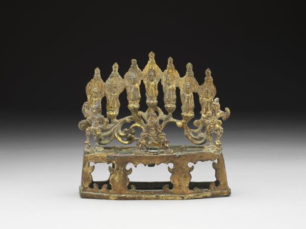 青銅鎏金七世佛像