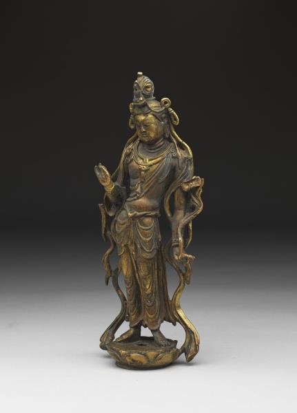青銅鎏金觀音菩薩立像