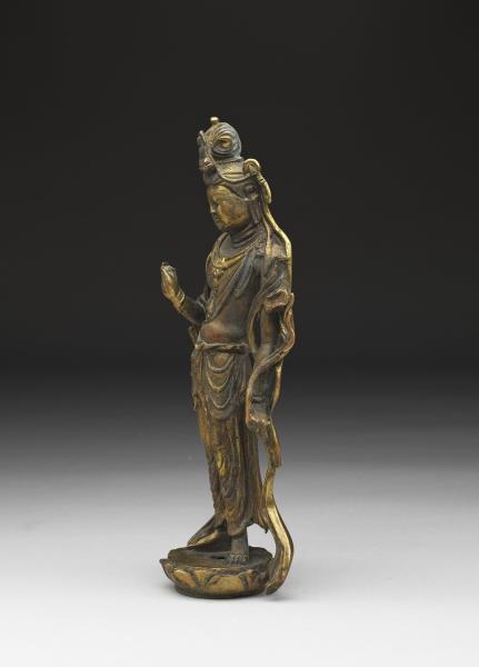 青銅鎏金觀音菩薩立像