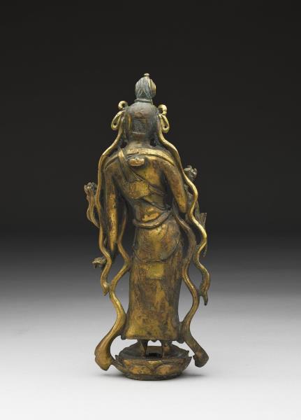 青銅鎏金觀音菩薩立像