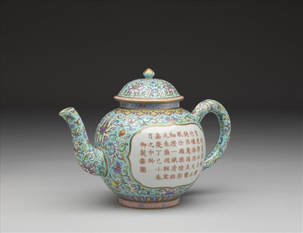 湖綠地開光詩句茶壺